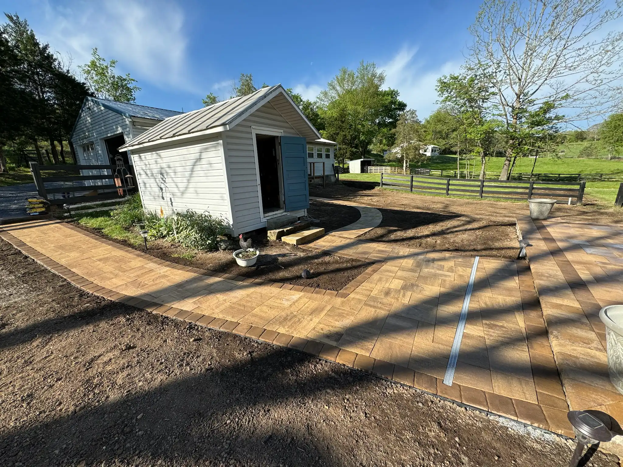 Surface drainage installation on a residential property